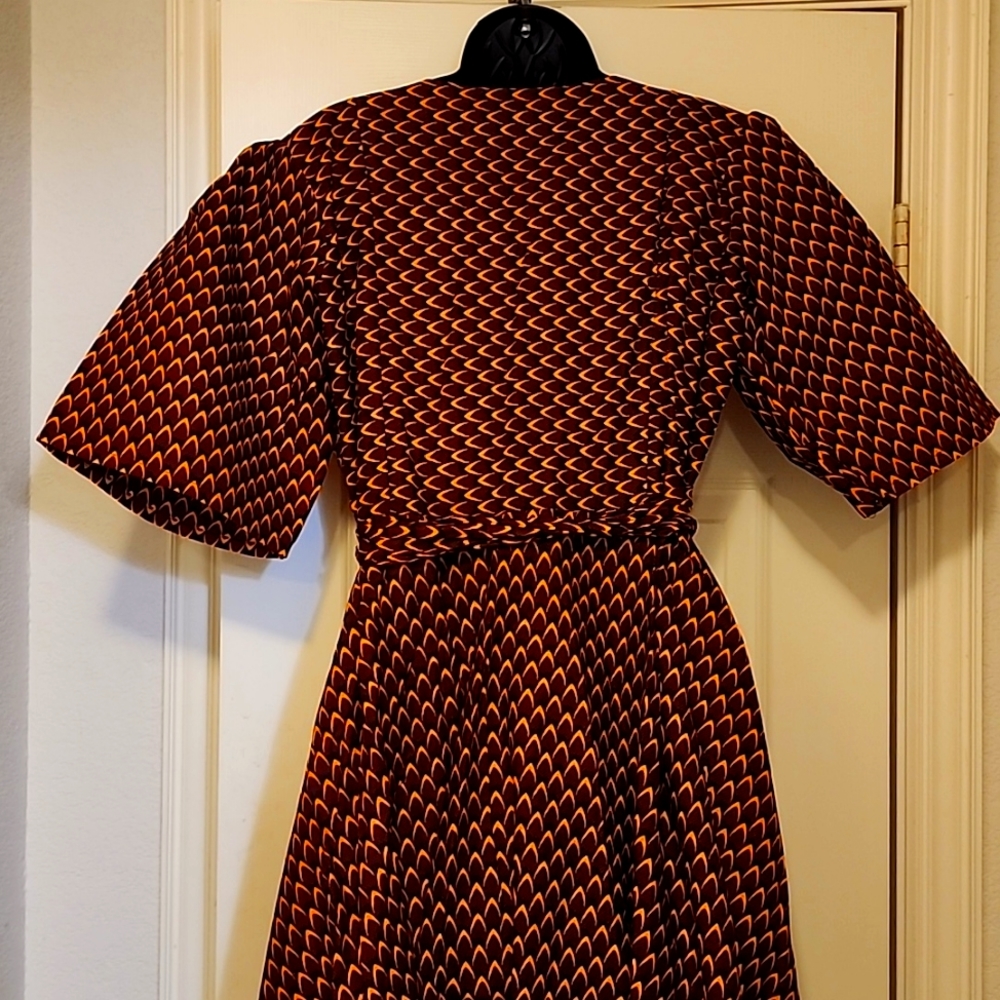 Ankara African Print Wrap Dress - Picture 7 of 9